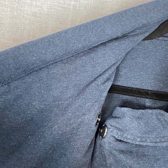 Lululemon Wrap Jacket Navy Sz 6 Side Pockets Cotton Blend Cross Front - Picture 9 of 12